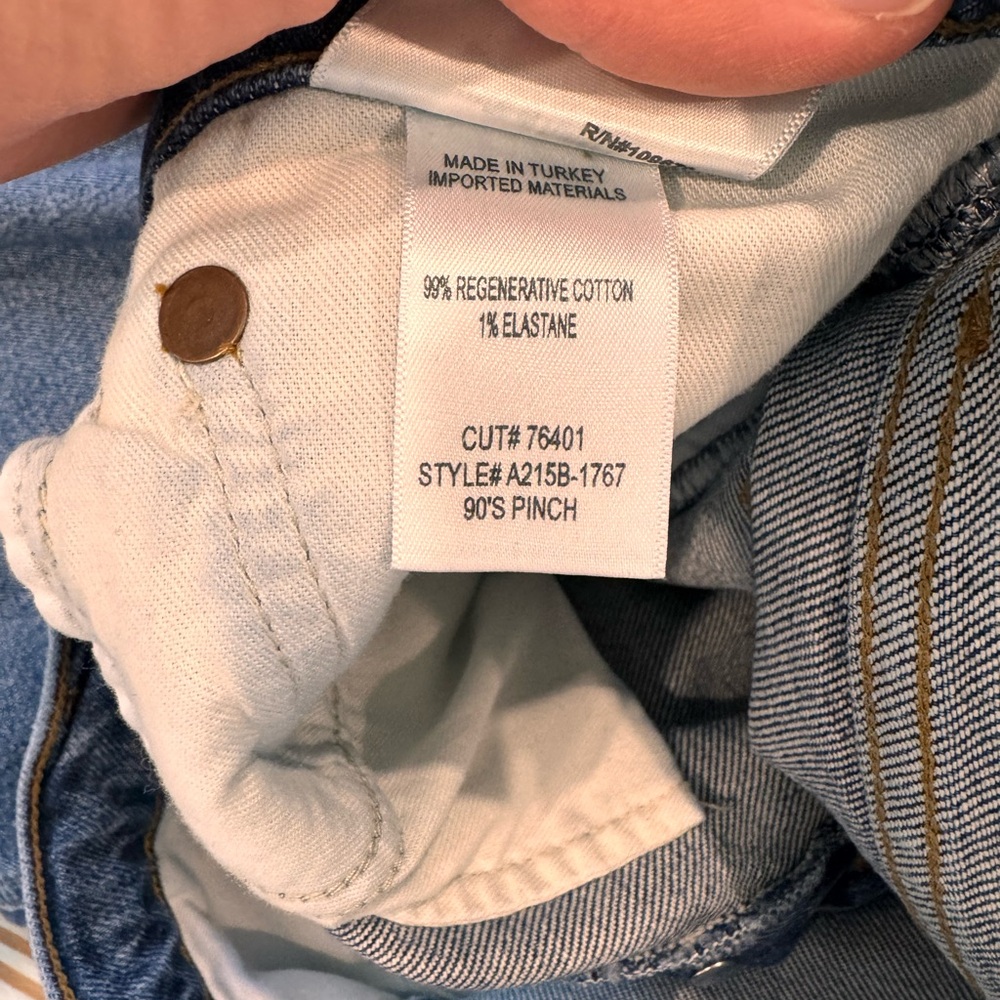 Agolde 90s Pinch Waist Crop Straight Jeans, size 26. Solace Wash - Picture 5 of 5